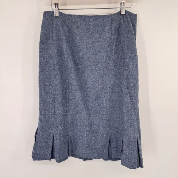 Talbots Womens Blue Wool Skirt Pleated Size 6 lined knee length - Picture 11 of 11